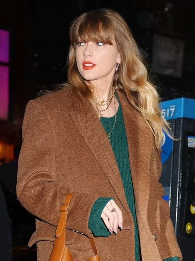 Taylor Swift braves rain in chic attire for NYC studio amid storm